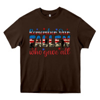 Chocolate Brown remember our fallen who gave all Heavy Core Tee - JahusDesignShop