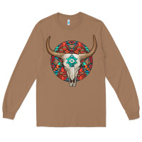 Toasted Coconut turquoise aztec bullskull Long Sleeve Tee - JahusDesignShop