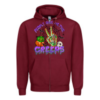 Burgundy people give me the creeps Zipper Hoodie - NancyCooperArtShop