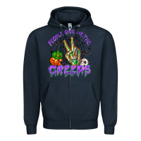 Navy people give me the creeps Zipper Hoodie - NancyCooperArtShop