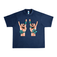 Navy gemstone rock hand Urban Heavy Tee - MaliasSmallBusiness
