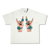 Pistachio gemstone rock hand Urban Heavy Tee - MaliasSmallBusiness