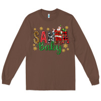 Chestnut Santa Baby With Santa Long Sleeve Tee - BundleAndBundleShop