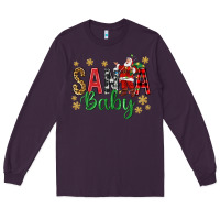 Plum Santa Baby With Santa Long Sleeve Tee - BundleAndBundleShop