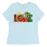 Baby Blue love watermelon Ladies Tee - RanaPortraitStore