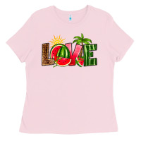 Bubblegum Pink love watermelon Ladies Tee - RanaPortraitStore