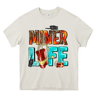 Cream miner life Heavy Core Tee - AdoDesignShop