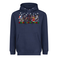 Navy merry christmas gnomies Heavyweight Hoodie - CowGirlArtShop