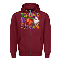 Burgundy Teacher Boo Crew Zipper Hoodie - texasbilliewilder