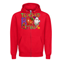 Red Teacher Boo Crew Zipper Hoodie - texasbilliewilder