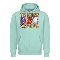 Seafoam Teacher Boo Crew Zipper Hoodie - texasbilliewilder