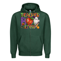 Sports Green Teacher Boo Crew Zipper Hoodie - texasbilliewilder