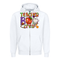 White Teacher Boo Crew Zipper Hoodie - texasbilliewilder