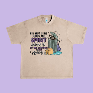 Spirit Animal Raccoon Urban Heavy Tee Designed By Maliassmallbusiness