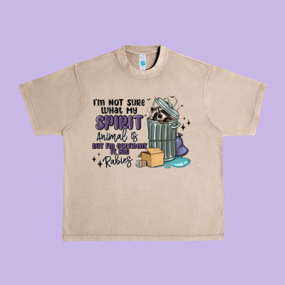 Spirit Animal Raccoon Urban Heavy Tee Designed By Maliassmallbusiness