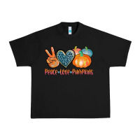 Black peace love pumpkins Urban Heavy Tee - AdoDesignShop
