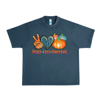Midnight Navy peace love pumpkins Urban Heavy Tee - AdoDesignShop