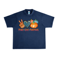 Navy peace love pumpkins Urban Heavy Tee - AdoDesignShop