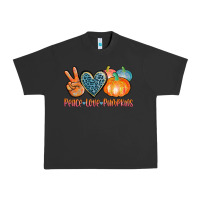 Pigment Black peace love pumpkins Urban Heavy Tee - AdoDesignShop