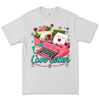 Dove Grey love letter with typewriter Premium Tee - AdoDesignShop