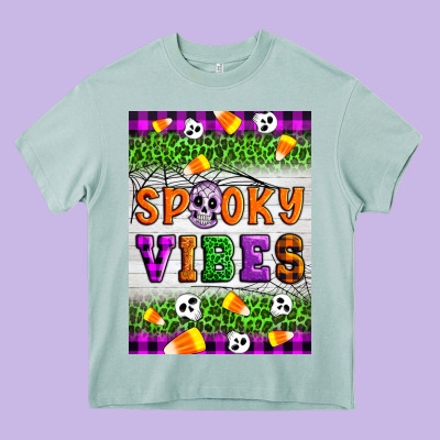 Halloween Spooky Vibes Heavy Core Tee Designed By Artiststas