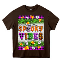 Chocolate Brown Halloween Spooky Vibes Heavy Core Tee - Artiststas