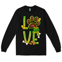 Black Tie dye St. Patrick's Day love dog paw Long Sleeve Tee - BundleAndBundleShop