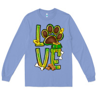 Colony Blue Tie dye St. Patrick's Day love dog paw Long Sleeve Tee - BundleAndBundleShop