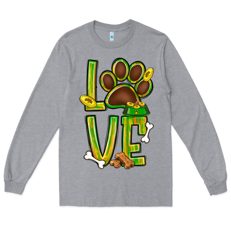 Tie Dye St. Patrick's Day Love Dog Paw Long Sleeve Tee by BundleAndBundleShop | Teevron