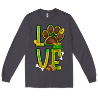 Smoke Tie dye St. Patrick's Day love dog paw Long Sleeve Tee - BundleAndBundleShop