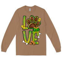 Toasted Coconut Tie dye St. Patrick's Day love dog paw Long Sleeve Tee - BundleAndBundleShop
