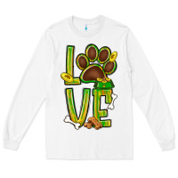 White Tie dye St. Patrick's Day love dog paw Long Sleeve Tee - BundleAndBundleShop