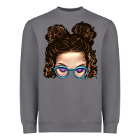 Storm Messy Bun Mom And Glitter Glasses Heavyweight Sweatshirt - BundleAndBundleShop