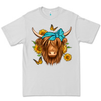 Dove Grey sunflower long haired cow Premium Tee - Jasminsmagicworld