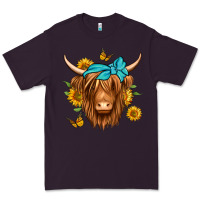 Plum sunflower long haired cow Premium Tee - Jasminsmagicworld
