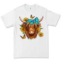 White sunflower long haired cow Premium Tee - Jasminsmagicworld