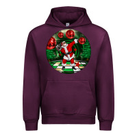 Mauve Wine Dancing santa Urban Hoodie - FaDigitalArtStudio