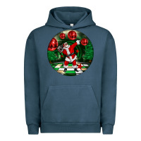 Pigment Midnight Navy Dancing santa Urban Hoodie - FaDigitalArtStudio