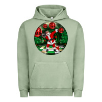 Pigment Oil Green Dancing santa Urban Hoodie - FaDigitalArtStudio