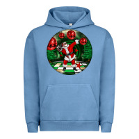Pigment Pebble Blue Dancing santa Urban Hoodie - FaDigitalArtStudio