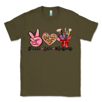 Army Green peace love makeup Classic Tee - MaliasSmallBusiness