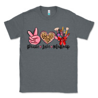 Charcoal Heather peace love makeup Classic Tee - MaliasSmallBusiness