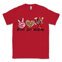 Red peace love makeup Classic Tee - MaliasSmallBusiness