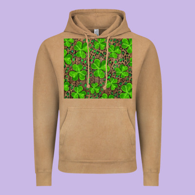 Shamrock And Leopard Vintage Hoodie Designed By Ranaportraitstore
