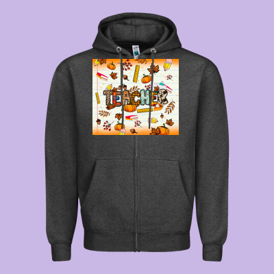 Teacher Fall Zipper Hoodie Designed By Nancycooperartshop