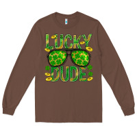 Chestnut Lucky Dude St Patricks Long Sleeve Tee - BundleAndBundleShop