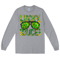 Heather Grey Lucky Dude St Patricks Long Sleeve Tee - BundleAndBundleShop