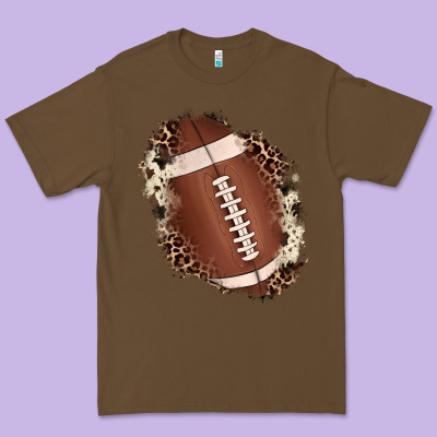 Football Cowhide Leopard Patch Premium Tee Designed By Jahusdesignshop