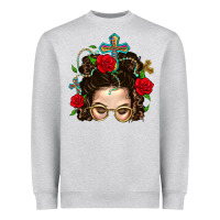 Messy Bun Mom Faith And Rose Heavyweight Sweatshirt | Teevron