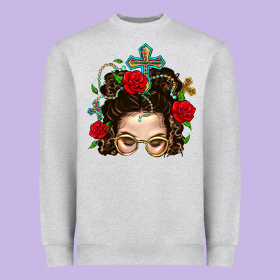 Messy Bun Mom Faith And Rose Heavyweight Sweatshirt Designed By Bundleandbundleshop